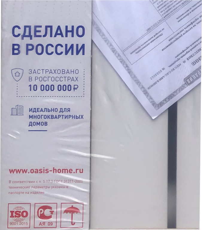 Радиатор биметаллический OASIS ECO 500/80/8 (1.22 кВт)