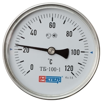 Термометр биметаллический ДК100 L=60мм G1/2" 160С ТБ100
