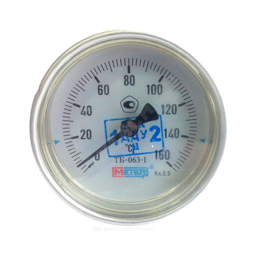 Термометр биметаллический ДК63 L=60мм G1/2" 160С ТБ63
