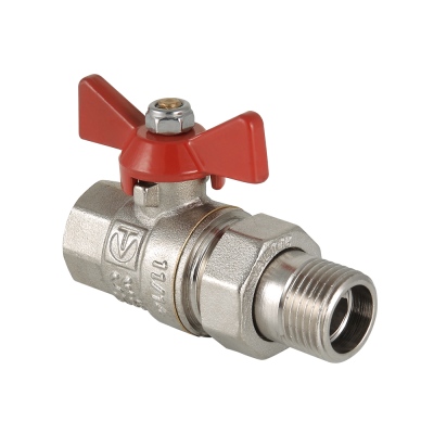 Кран шаровой 3/4" н/в с американкой бабочка BASE VT.227