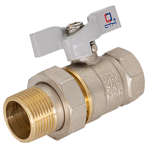 Кран шаровой 3/4" н/в с американкой бабочка СТМ