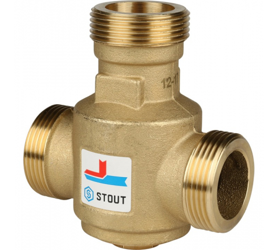 Клапан термостатический смесительный 1 1/4" НР T=55С STOUT
